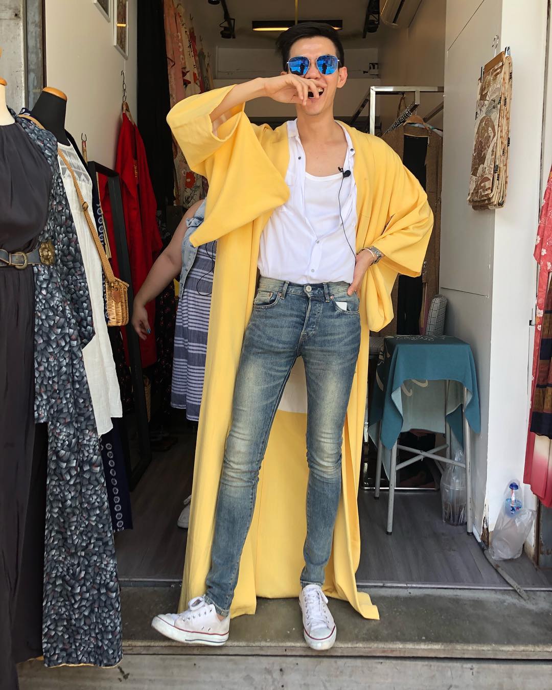 Customer wearing Sumo Vintage